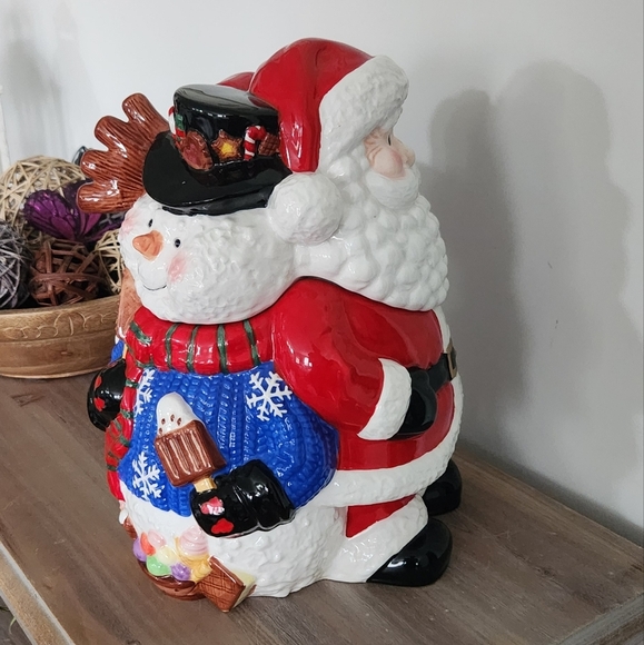 🎄🍪 Vintage 3D Christmas Cookie Jar – Mr. Moose, Santa & Frosty Amazing Design - Picture 6 of 16